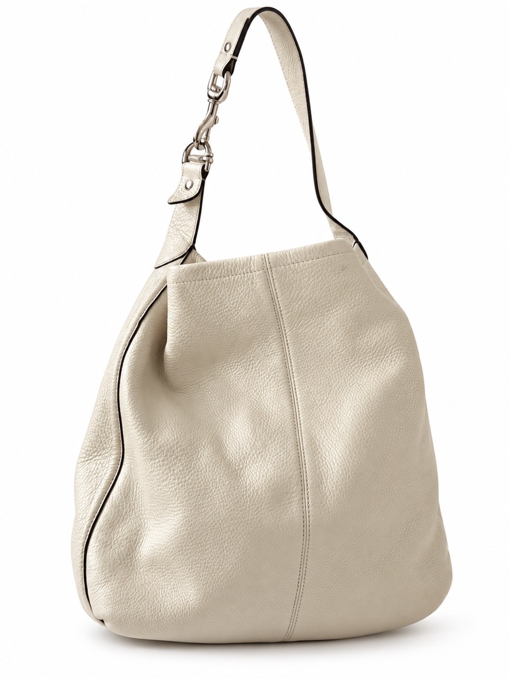 Coach Pebbled Leather Hobo Bag in Light Chalk - Picture 2 of 4